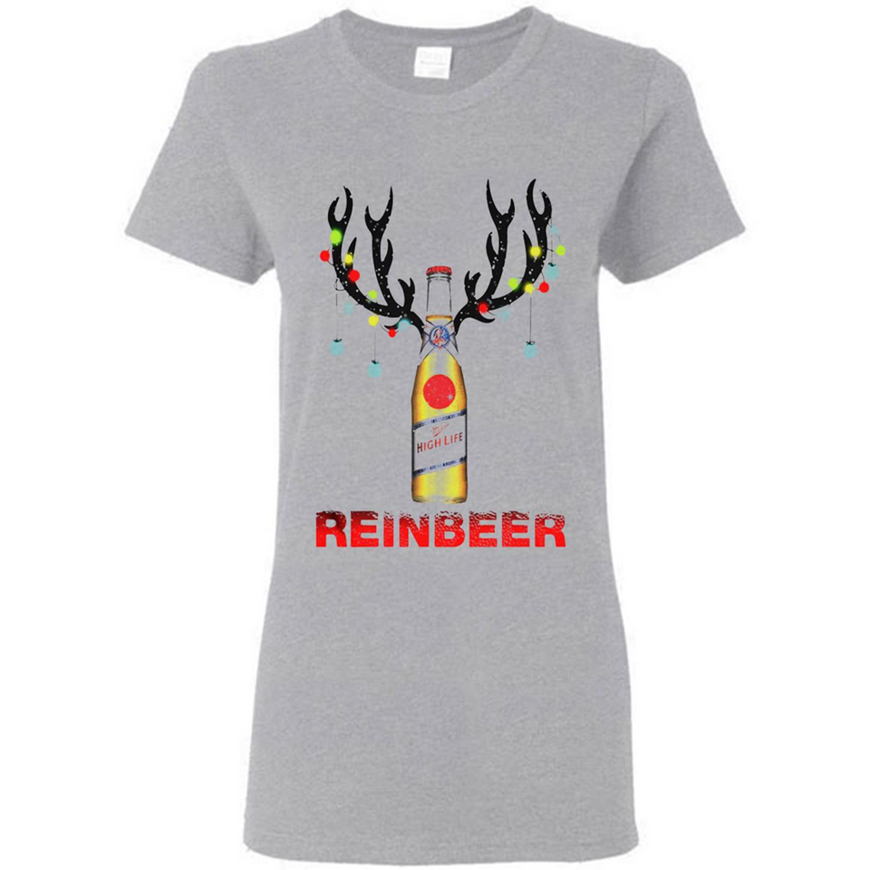 Miller High Life beer reinbeer Christmas - Ladies Short-Sleeve