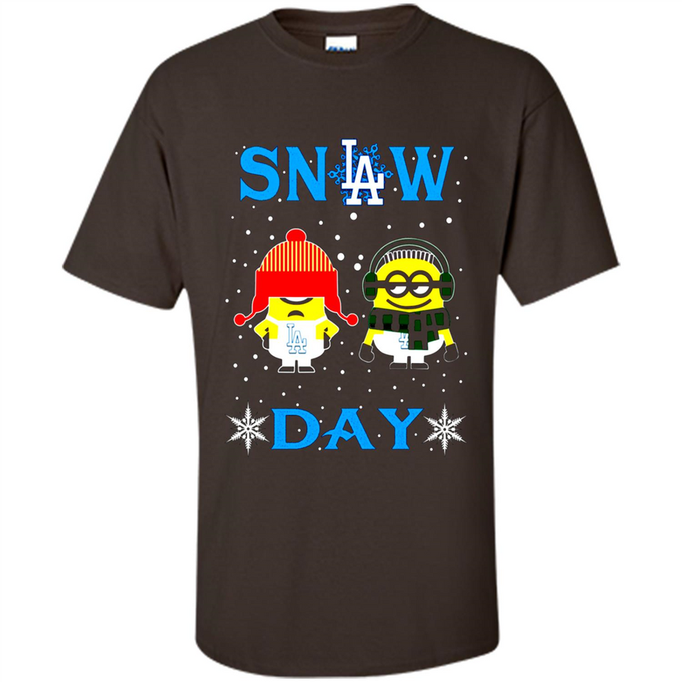 Snow Day Shirt For Los Angeles Dodgers Vs Minion Fans pingpong
