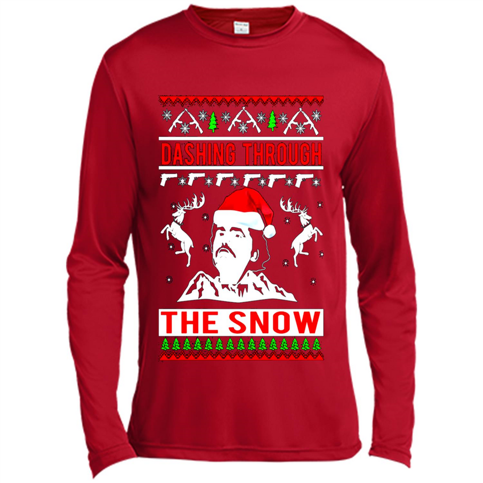Narcos dashing through the snow Christmas sweatshirt PINGPONG