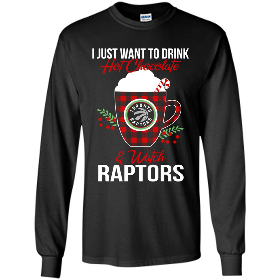 I Just Want To Drink Hot Chocolate & Watch Toronto Raptors Ugly Christmas Sweater PINGPONG