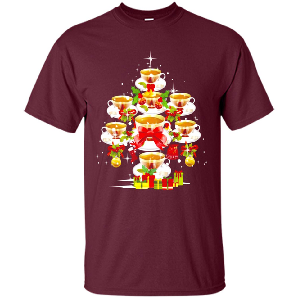 Tea Christmas Tree T-shirt Funny Tea Xmas Gift