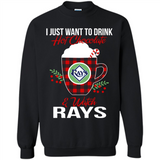 I Just Want To Drink Hot Chocolate & Watch Tampa Bay Rays Ugly Christmas Sweater PINGPONG