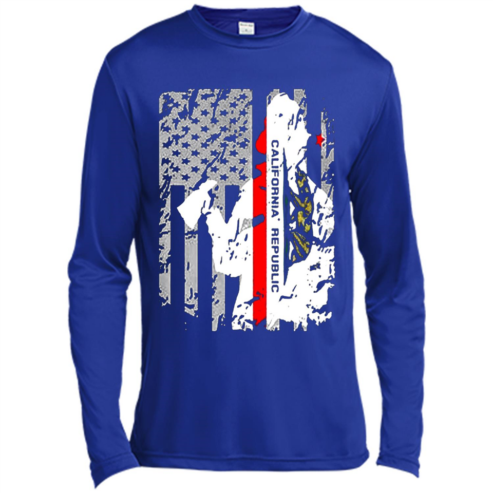 Paradise California Firefighter Thin Red Line Funds Youth T-Shirt PINGPONG - Canvas Long Sleeve T-Shirt