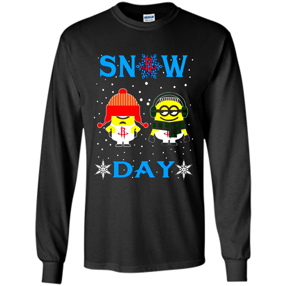 Snow Day Shirt For Houston Rockets Vs Minion Fans pingpong