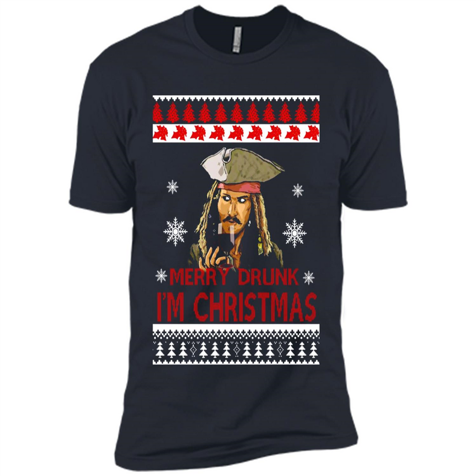 Jack sparrow Merry Drunk I'm Christmas - Premium Short Sleeve T-Shirt