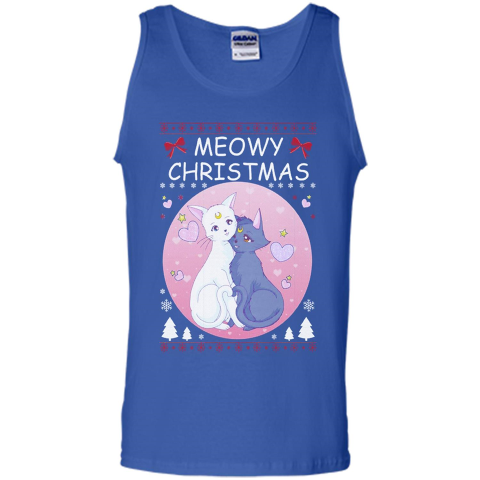 Sailor Moon Yin Yang Cat Love Ugly Christmas Sweater - Tank Top