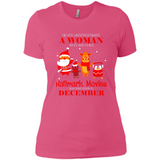 Never Underestimate A December Woman Watches Hallmark Movies Sweatshirt - Ladies' Boyfriend T-Shirt