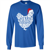 Chicken Christmas T Shirt Merry Chickmas Santa Claus Gifts - Long Sleeve T-Shirt
