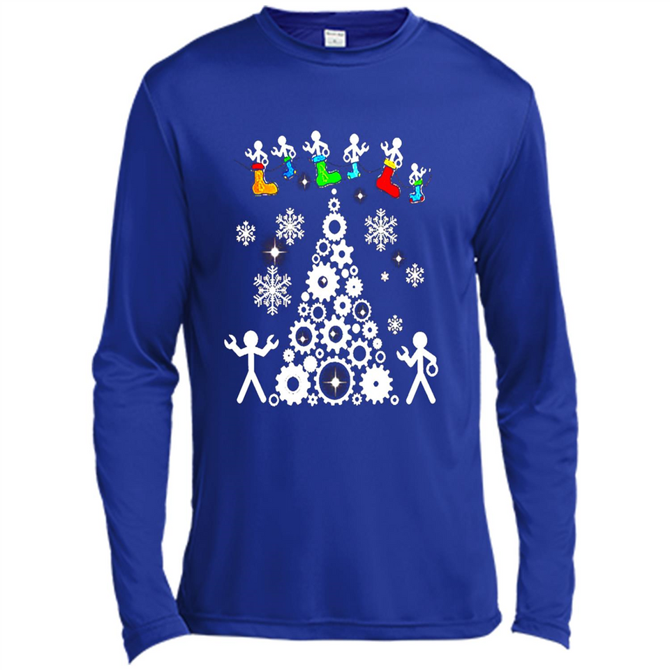Funny Mechanics Ugly Christmas 2018 - Canvas Long Sleeve T-Shirt