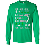 Naughty Nice I Tried Christmas sweatshirt PINGPONG