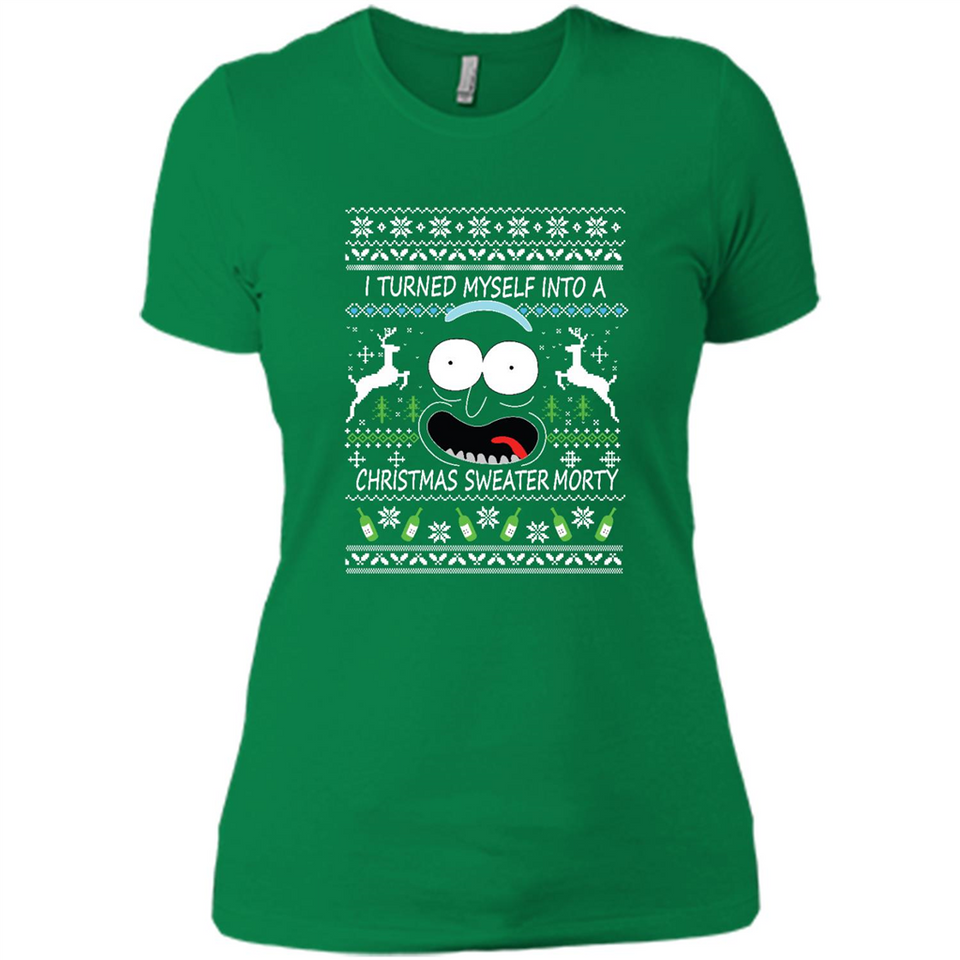 RICK AND MORTY-I TURNED MYSELF INTO A CHRISTMAS SWEATER MORTY UGLY XMAS SWEATER
