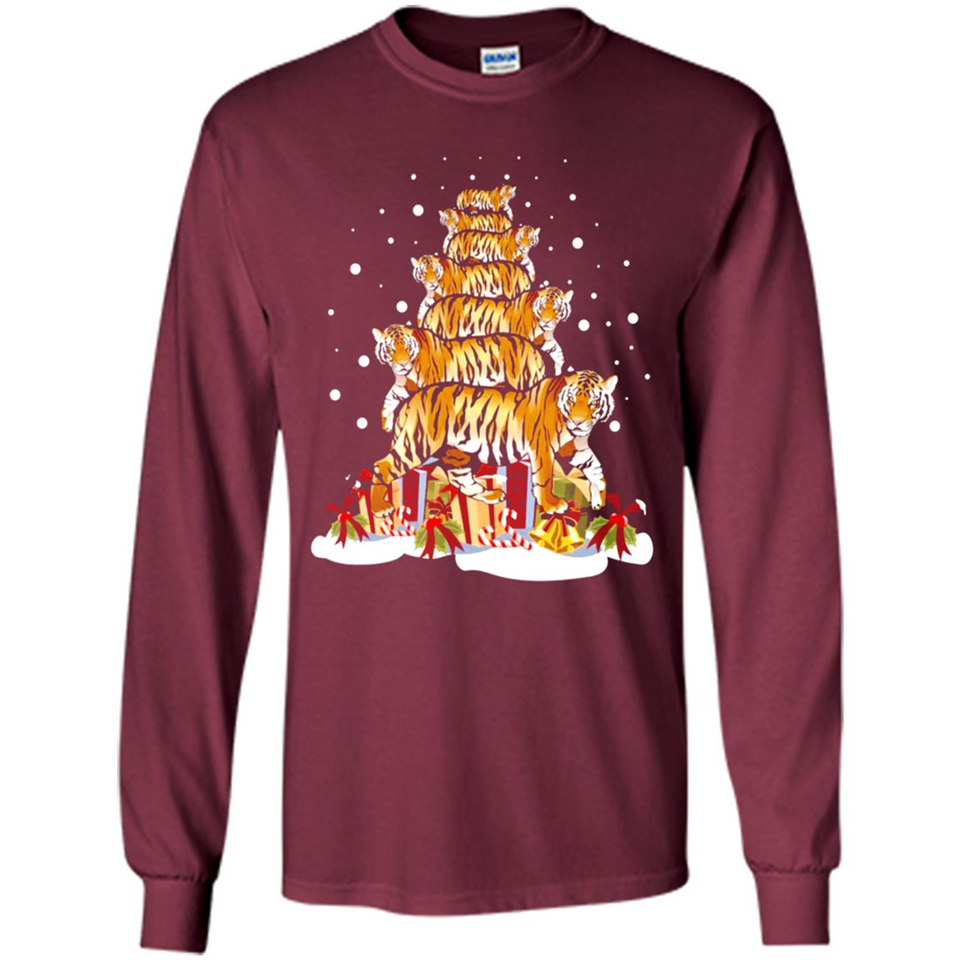 Tiger Christmas Tree Funny Merry Christmas - Long Sleeve T-Shirt