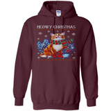 Christmas Ugly Sweater Cat With Christmas Meowy Chritstmas - Hoodie