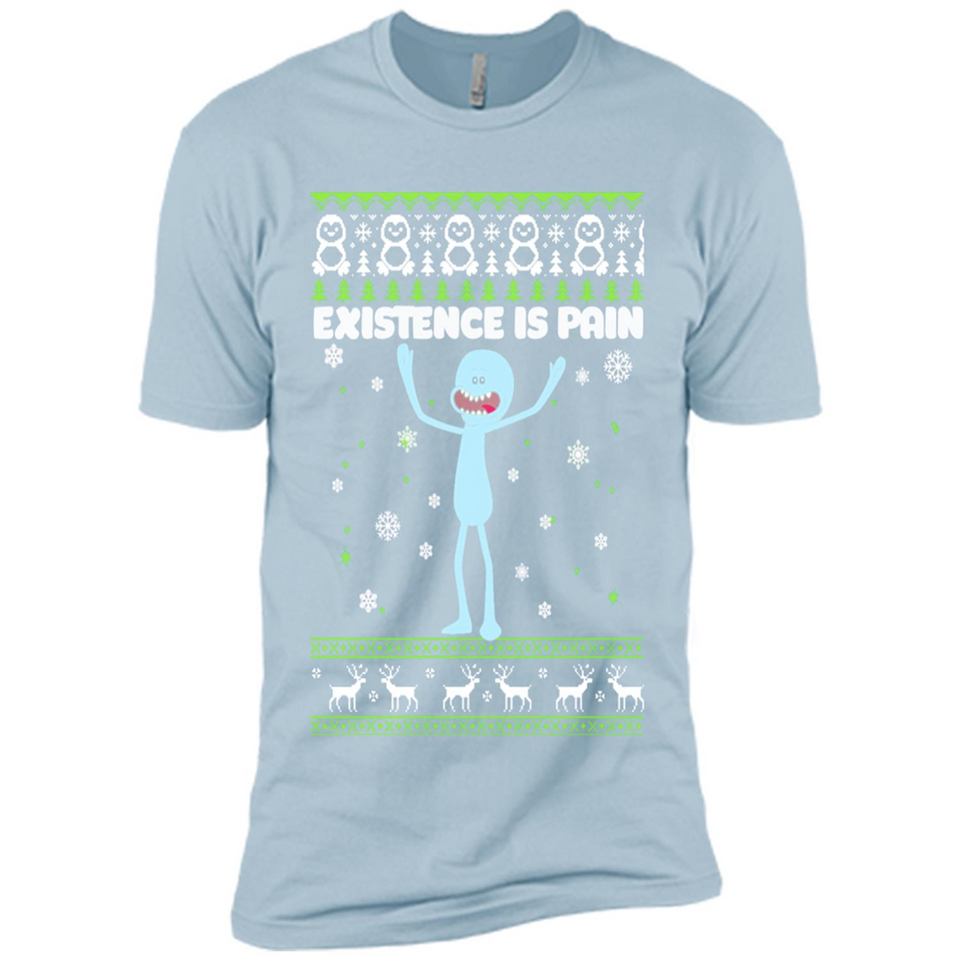 Mr Meeseeks Xistence Is Pain Ugly Christmas - Premium Short Sleeve T-Shirt