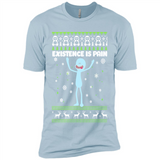 Mr Meeseeks Xistence Is Pain Ugly Christmas - Premium Short Sleeve T-Shirt
