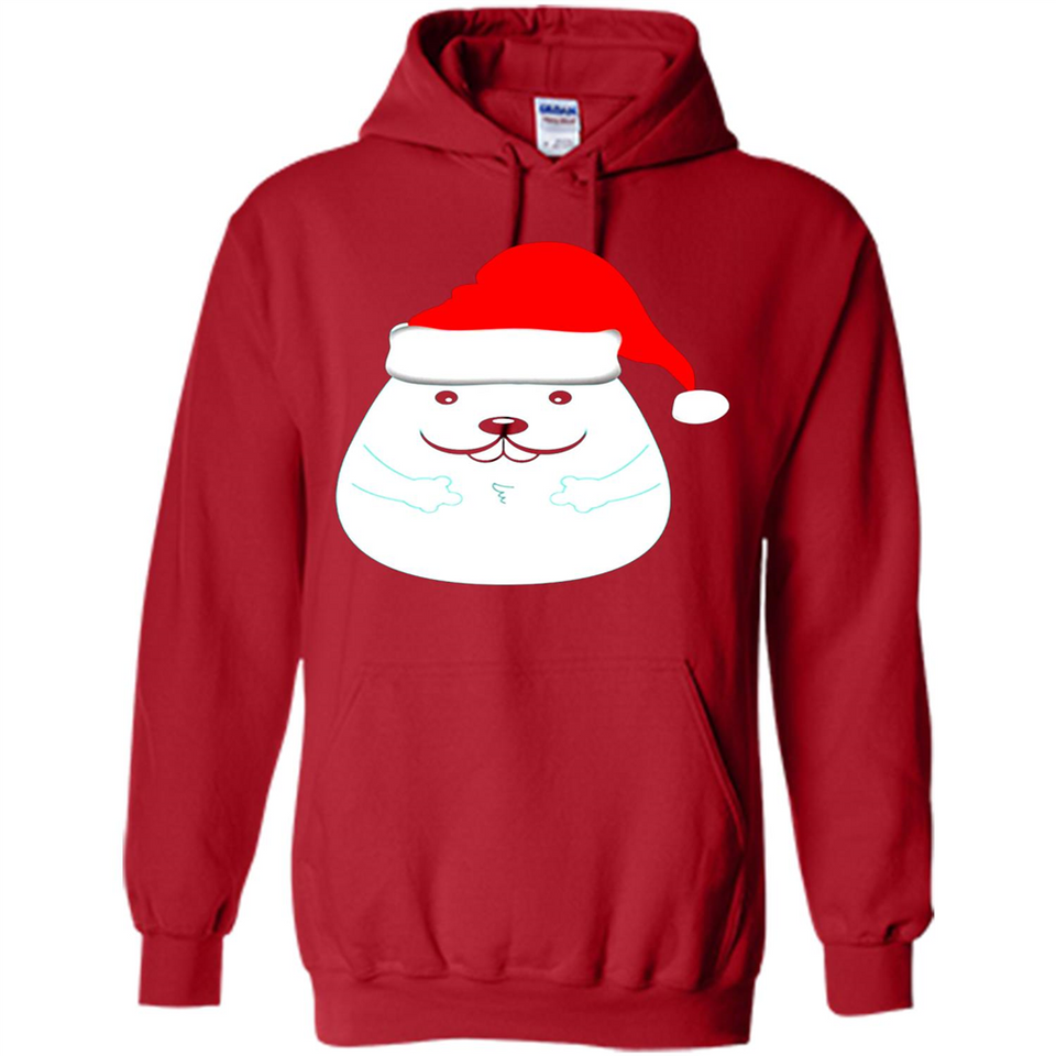 Funny Hamster Christmas t-shirt Santa Hat - Hoodie