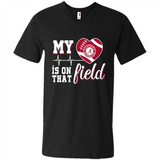 Alabama Crimson Football My Heart is on that Field - Men's V-Neck