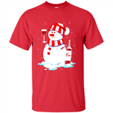 Cute Snowman drink Red Wine Christmas T-Shirt - Shirt