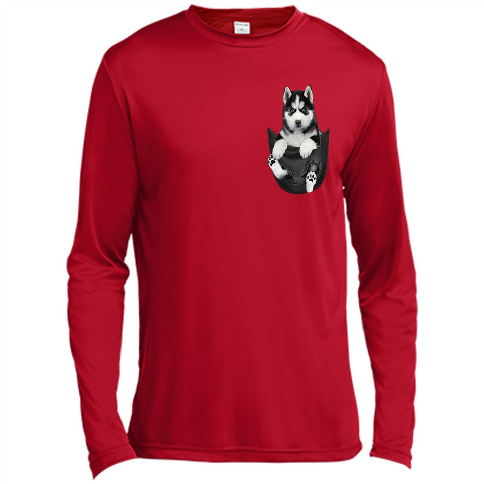 Husky Pocket - Canvas Long Sleeve T-Shirt