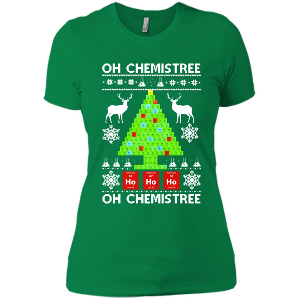 Oh Chemistree, Oh Chemistree Christmas Ugly Sweater - Ladies' Boyfriend T-Shirt