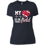 Wisconsin Badgers Football My Heart is on that Field - Ladies' Boyfriend T-Shirt