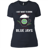 I Just Want To Drink Hot Chocolate & Watch Toronto Blue Jays Ugly Christmas Sweater PINGPONG