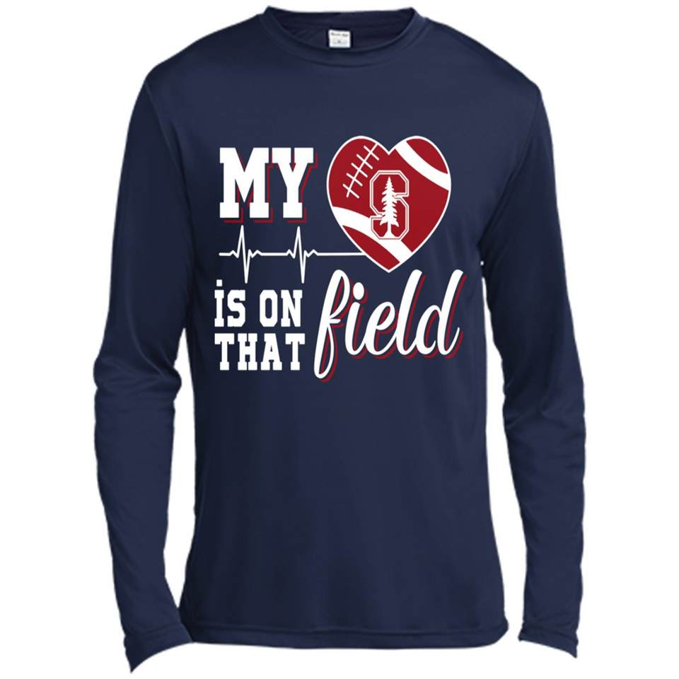 Stanford Cardinal Football My Heart is on that Field - Canvas Long Sleeve T-Shirt
