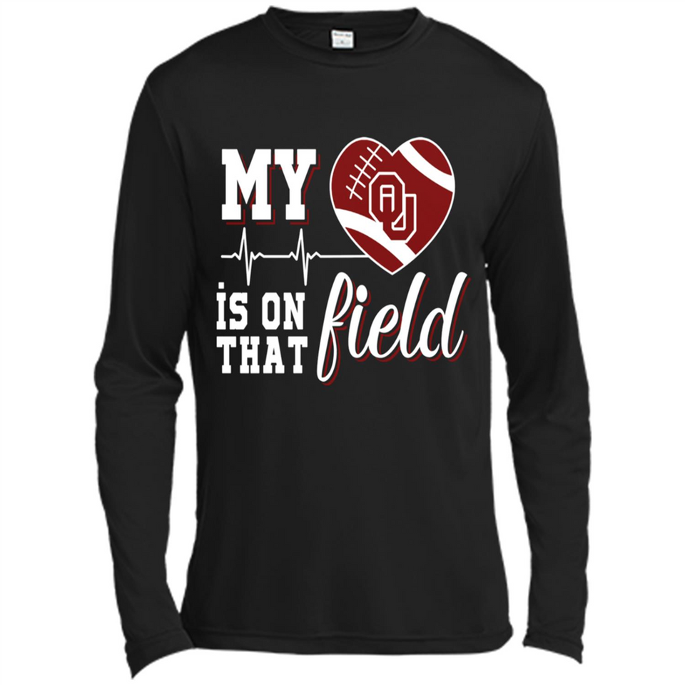 Oklahoma Sooners Football My Heart is on that Field - Canvas Long Sleeve T-Shirt