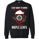 I Just Want To Drink Hot Chocolate & Watch Toronto Maple Leafs Ugly Christmas Sweater PINGPONG