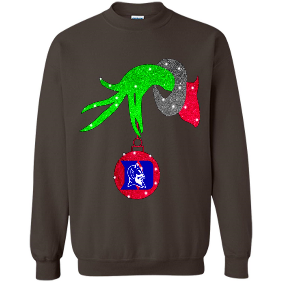 GRINCH HAND HOLDING DUKE BLUE DEVILS GLITTER CHRISTMAS PINGPONG