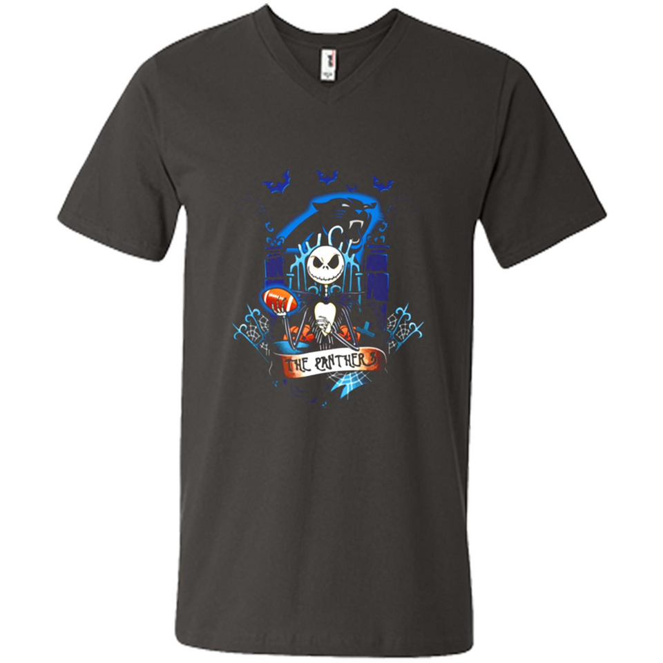 Carolina Panthers Halloween The Nightmare Before Christmas - Men's V-Neck