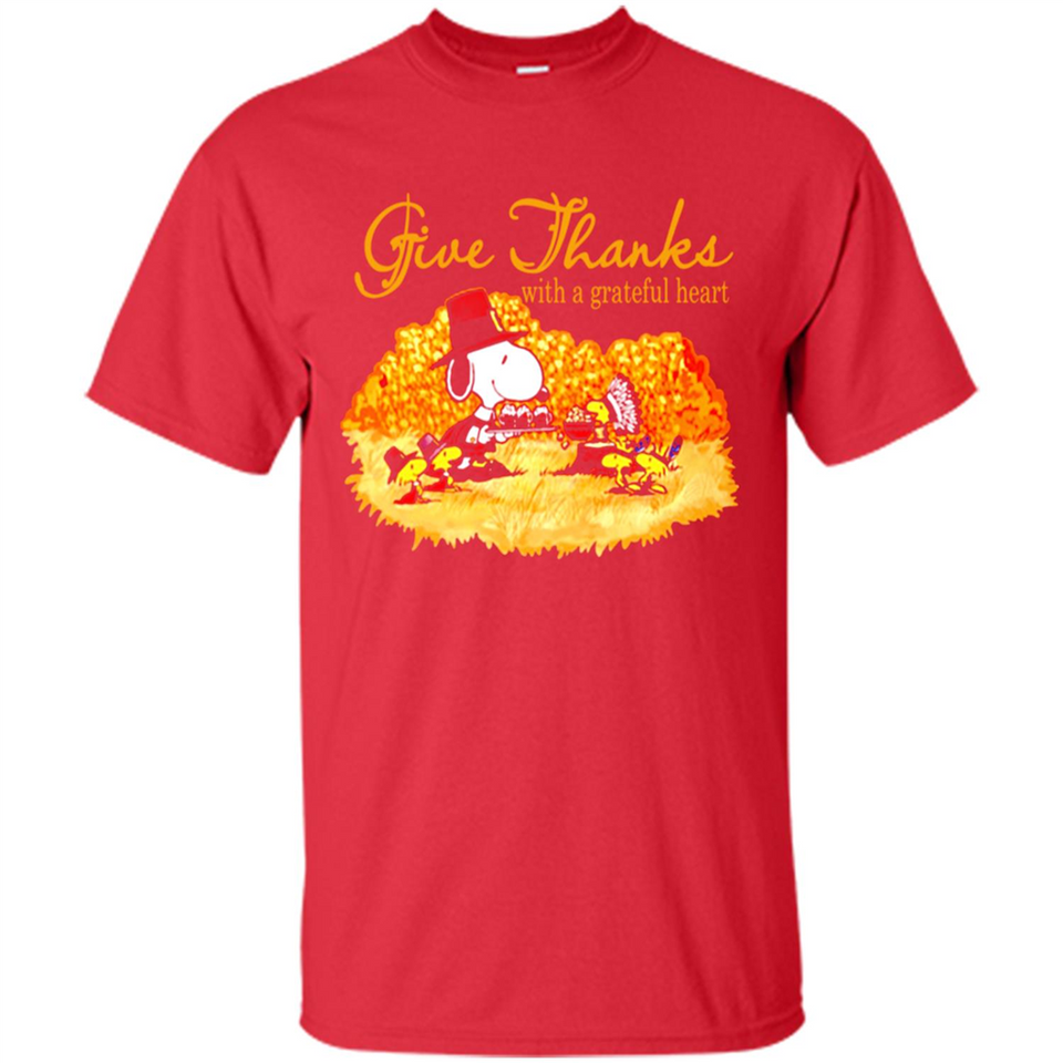 Snoopy Thanksgiving Give Thanks With A Grateful Heart - Shirt