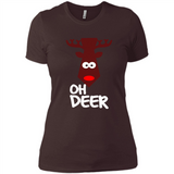 Oh Deer Christmas Reindeer Black mugs PINGPONG - Ladies' Boyfriend T-Shirt