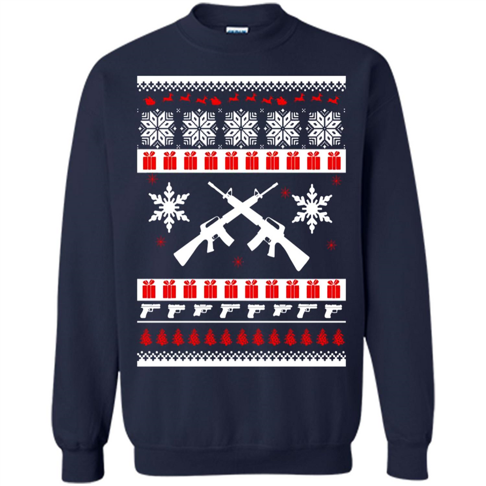 Rifle I Want Rifle Guns For Christmas ugly - Sweatshirt