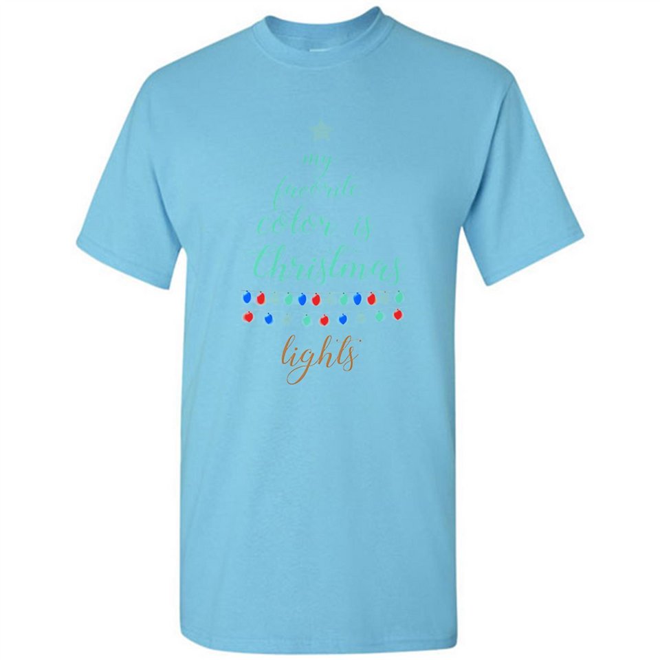 My Favorite Color is Christmas Lights Xmas Sporty T-Shirt - Shirt