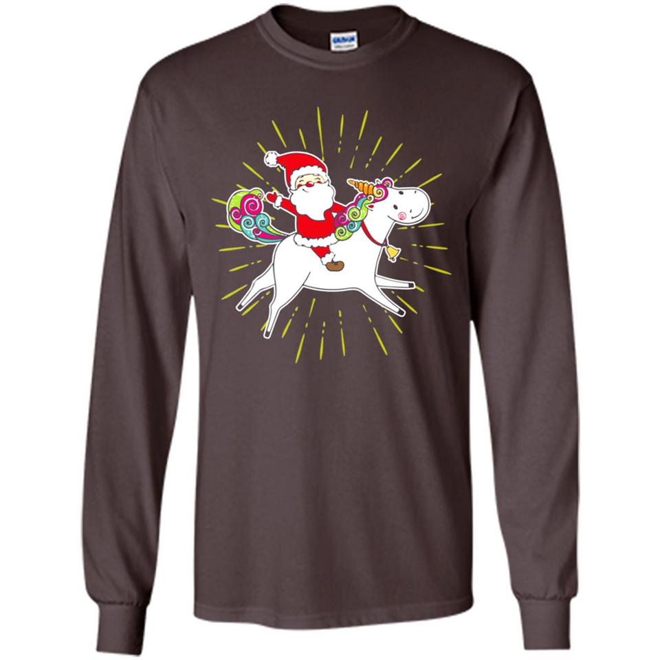 Unicorn And Santa Christmas - Long Sleeve T-Shirt