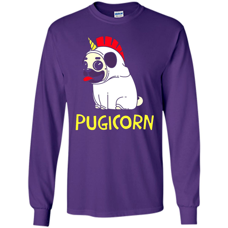 Pugicorn Pug Unicorn Funny Shirt PINGPONG - Long Sleeve T-Shirt