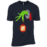 Grinch hand holding Logo HomeDepot Glitter Christmas - Premium Short Sleeve T-Shirt