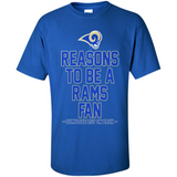 Reasons to be a Los Angeles Rams Fan Complete List on Back - Shirt