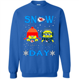 Snow Day Shirt For Kansas City Chiefs Vs Minion Fans Cotton pingpong