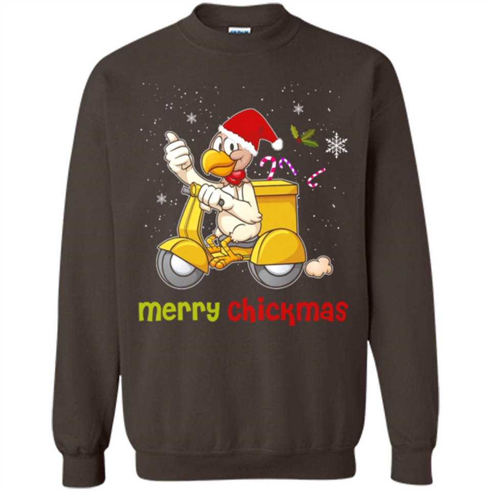 Funny Santa Christmas Chicken Shirt - Merry Chickmas - Sweatshirt