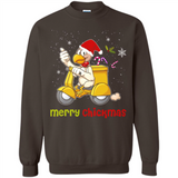 Funny Santa Christmas Chicken Shirt - Merry Chickmas - Sweatshirt