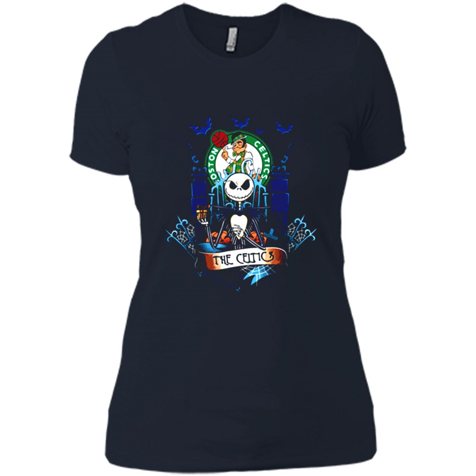Boston Celtics Halloween The Nightmare Before Christmas - Ladies' Boyfriend T-Shirt