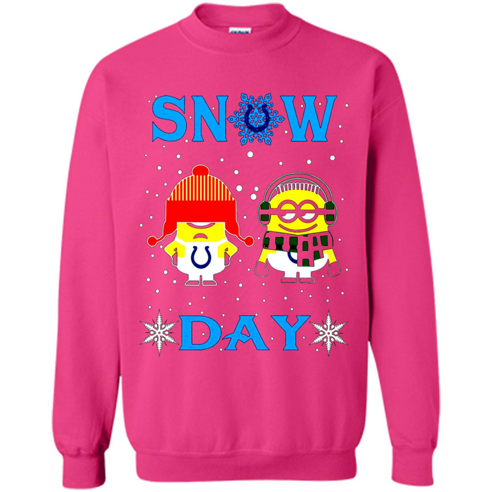 Snow Day Shirt For Indianapolis Colts Vs Minion Fans pingpong