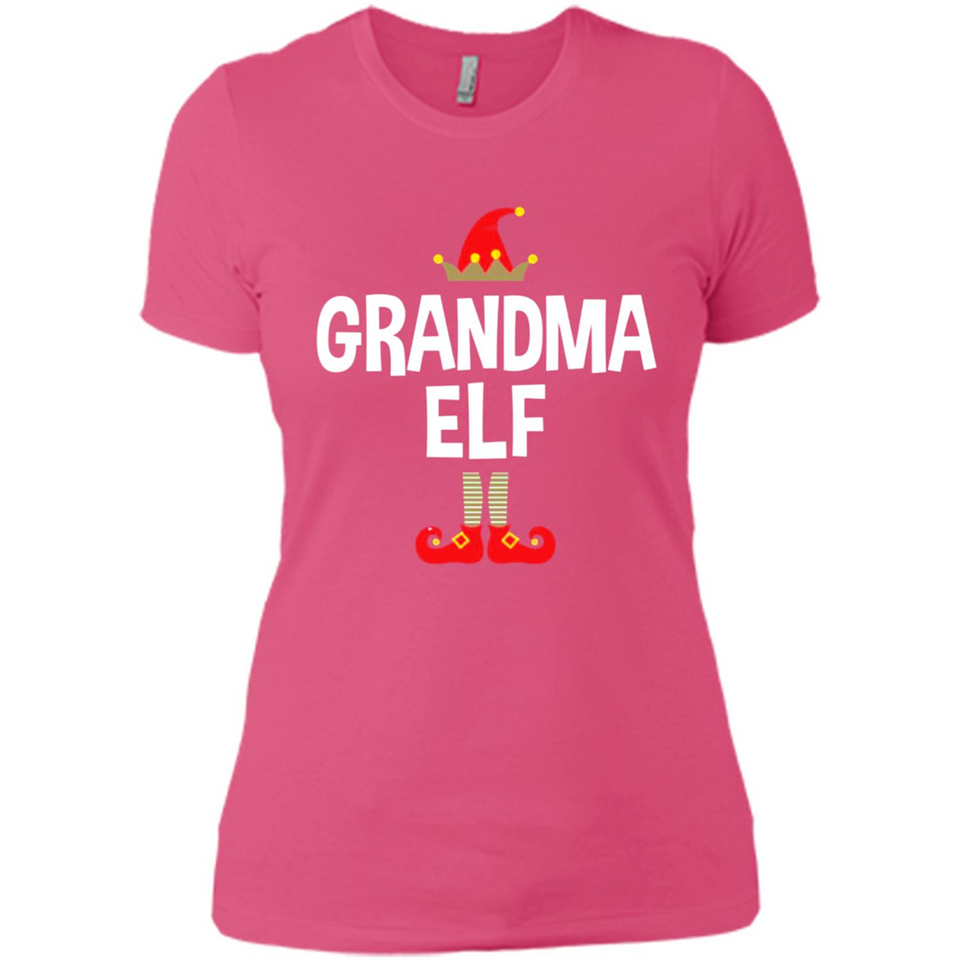 Grandma Elf Shirt -Family Matching Christmas Pajamas - Ladies' Boyfriend T-Shirt