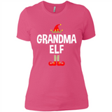 Grandma Elf Shirt -Family Matching Christmas Pajamas - Ladies' Boyfriend T-Shirt