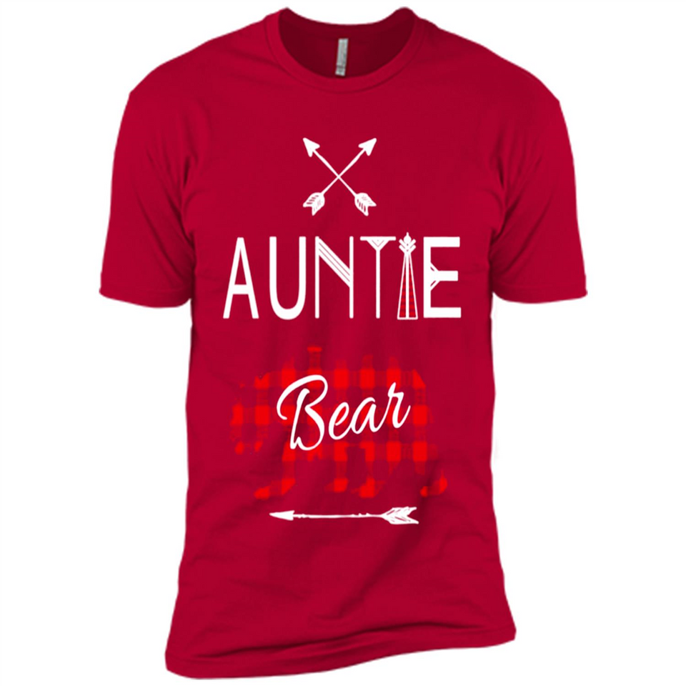 Aunt Shirt Buffalo Plaid Family Camp Bear Tee - Premium Short Sleeve T-Shirt