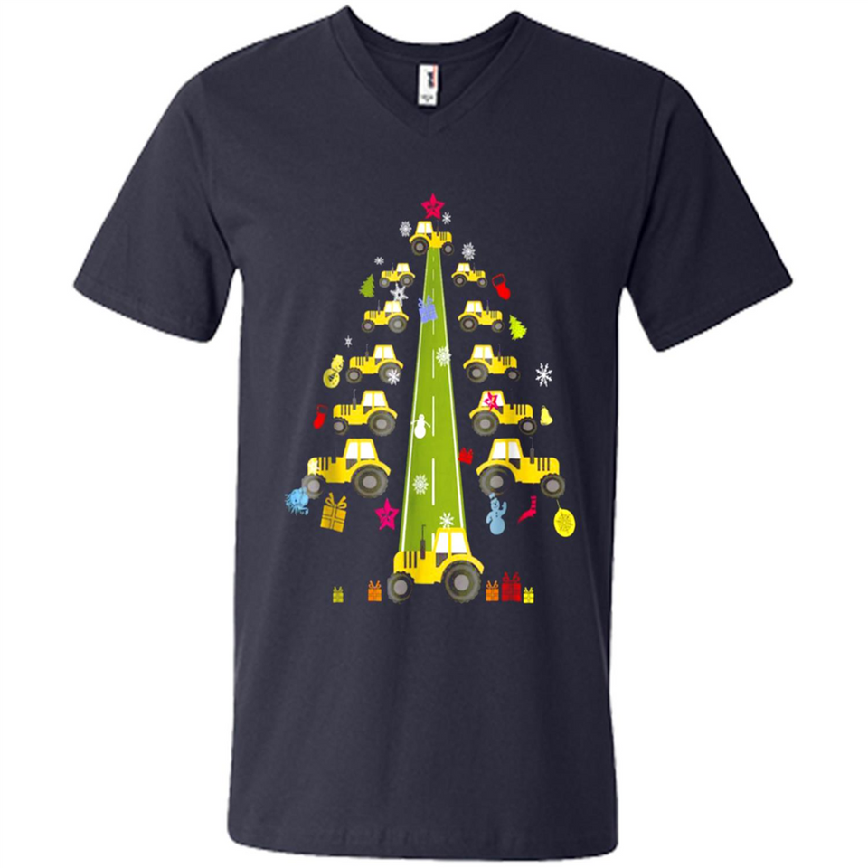 Tractor Car Christmas Tree T-shirt For Drivers