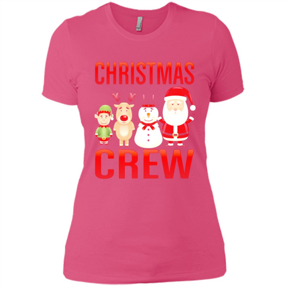 CHRISTMAS CREW Shirt X-mas Santa Snowman Reindeer Elf - Ladies' Boyfriend T-Shirt