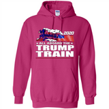 All Board The Trump Train 2020 Patriotic U.S Flag pingpong - Hoodie